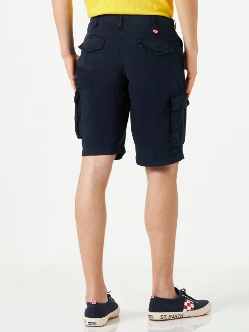 Pantaloncini cargo in cotone blu