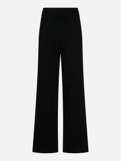 Pantalone a palazzo nero in maglia