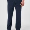 Pantalone da uomo blu navy in cotone seersucker Relais