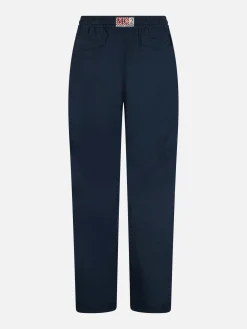 Pantalone da uomo blu navy in cotone seersucker Relais