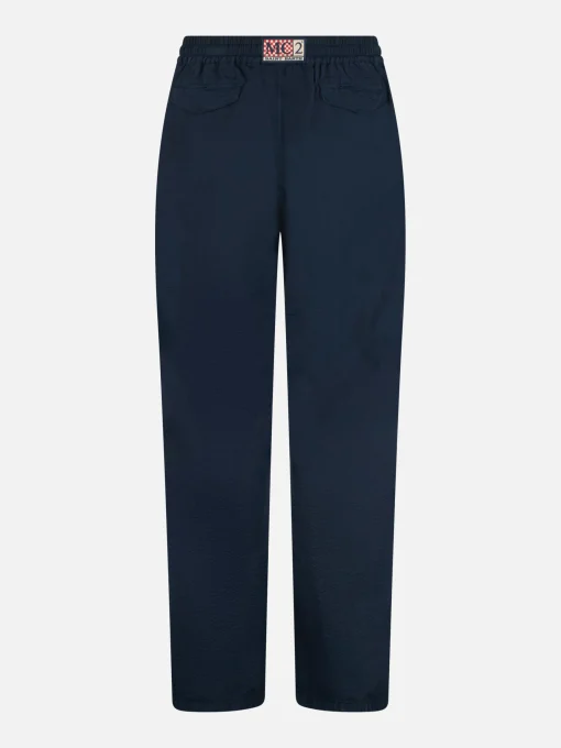 Pantalone da uomo blu navy in cotone seersucker Relais