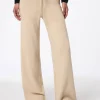 Pantaloni da donna beige in maglia Cambon