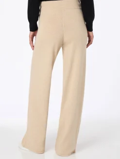 Pantaloni da donna beige in maglia Cambon