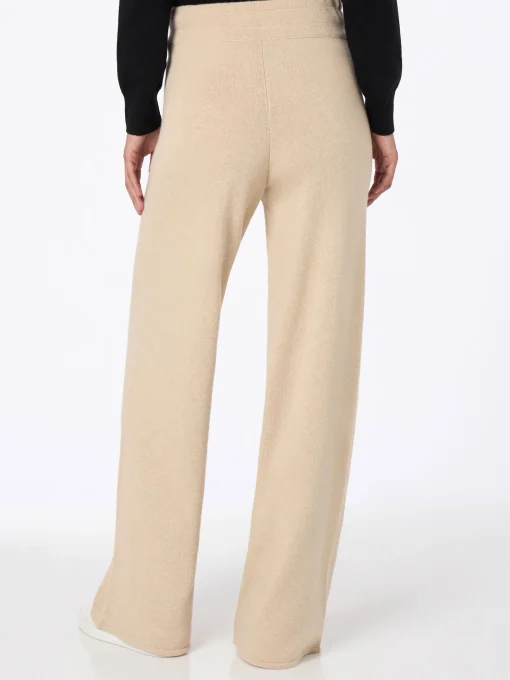 Pantaloni da donna beige in maglia Cambon