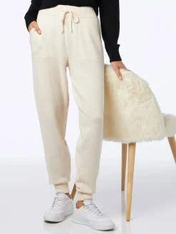 Pantaloni da jogging bianchi da donna in maglia