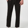 Pantaloni da uomo Calais in lino nero con coulisse