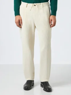 Pantaloni da uomo in velluto a coste bianco sporco Fuji