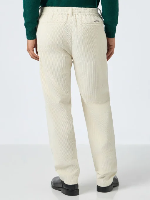 Pantaloni da uomo in velluto a coste bianco sporco Fuji