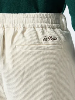 Pantaloni da uomo in velluto a coste bianco sporco Fuji