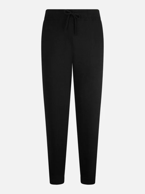 Pantaloni jogger neri da donna in maglia