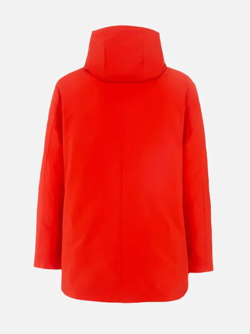 Parka arancione con cappuccio da uomo e fodera in bandana