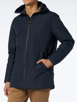 Parka da uomo Voyager blu con cappuccio