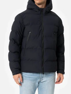 Piumino con cappuccio blu navy da uomo Maier