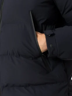 Piumino con cappuccio blu navy da uomo Maier