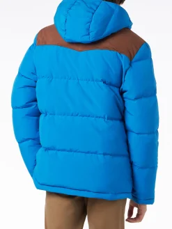 Piumino da uomo bluette con cappuccio