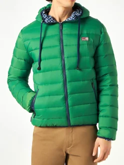 Piumino da uomo double face verde