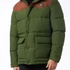 Piumino da uomo verde militare con cappuccio