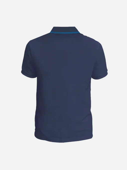 Polo da bambino in piquet di cotone blu
