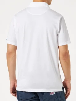 Polo da uomo in jersey di cotone bianco