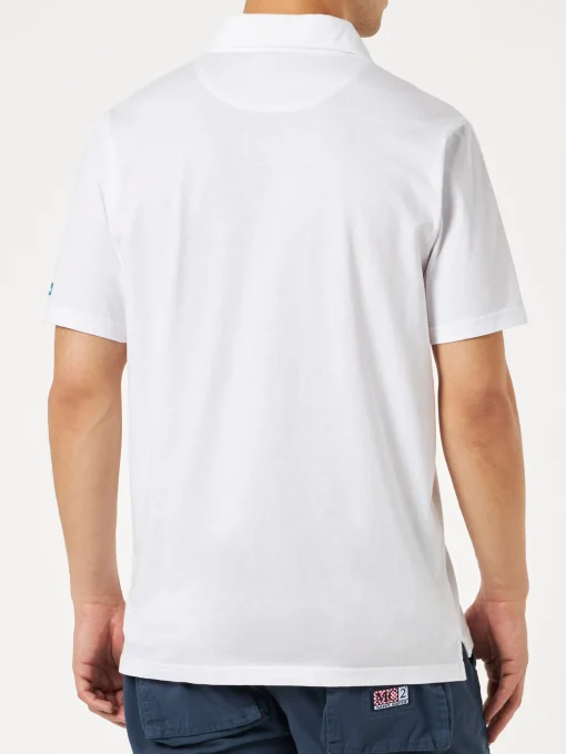 Polo da uomo in jersey di cotone bianco