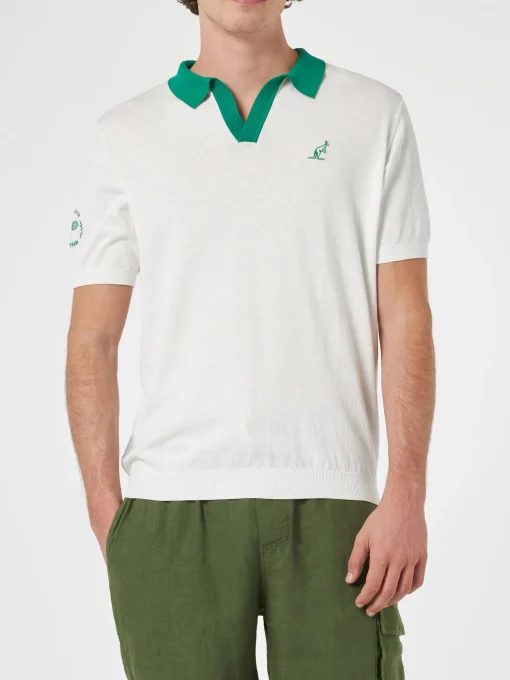 Polo da uomo in maglia color panna Newcomb | AUSTRALIAN BRAND SPECIAL EDITION