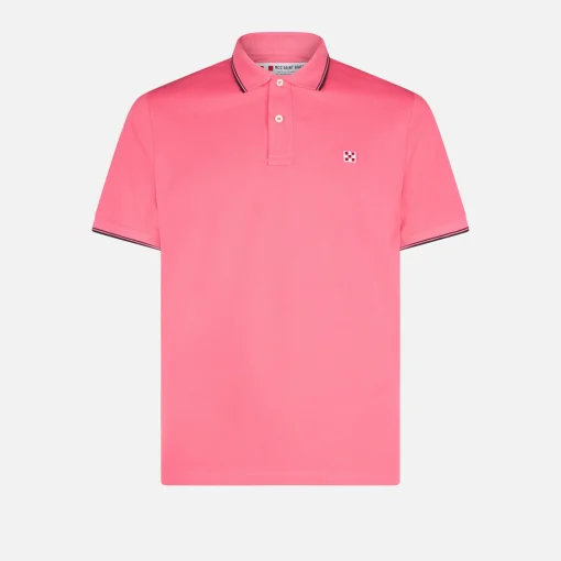 Polo da uomo piquet rosa fluo