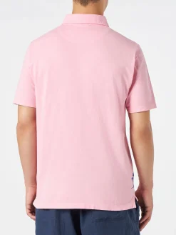 Polo in jersey rosa effetto sfumato