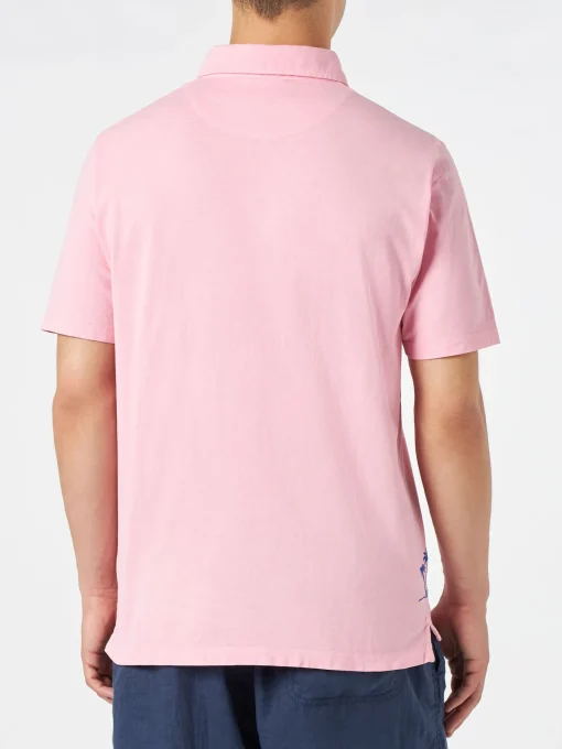 Polo in jersey rosa effetto sfumato