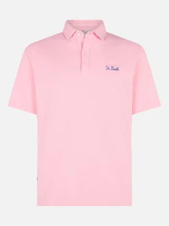 Polo in jersey rosa effetto sfumato
