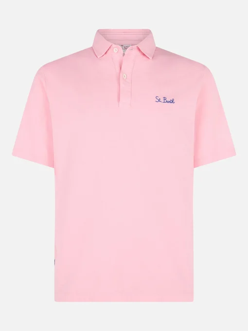Polo in jersey rosa effetto sfumato
