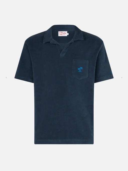 Polo in spugna blu navy da bambino Powel
