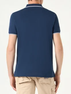 Polo piquet blu navy con logo St. Barth