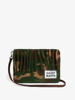 Pouch a tracolla coperta Parisienne con stampa camouflage