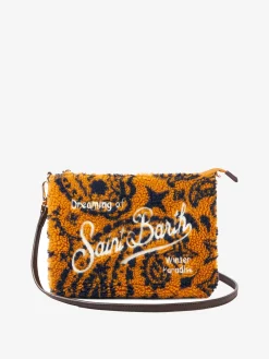 Pouch a tracolla Parisienne in lana con bandana ocra