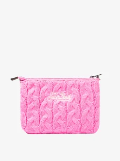 Pouch a tracolla Parisienne con motivo intrecciato rosa