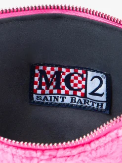 Pouch a tracolla Parisienne con motivo intrecciato rosa