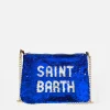 Pouch Parisienne in paillettes bluette con tracolla