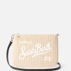 Pouch Parisienne in velluto a coste beige con catena