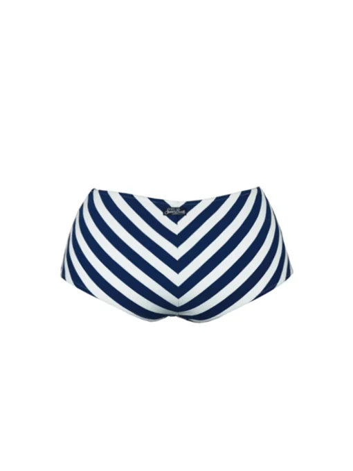 Slip da bagno alti vintage Bikini con stampa a righe blu