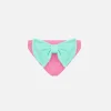 Slip da bagno da bambina rosa crinkle con fiocco
