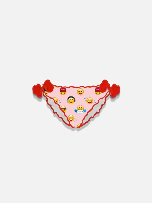 Slip da bagno da bambina con stampa emoticon