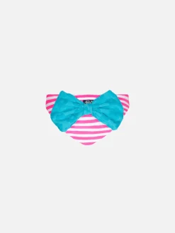 Slip da bagno da bambina a righe rosa e bianche