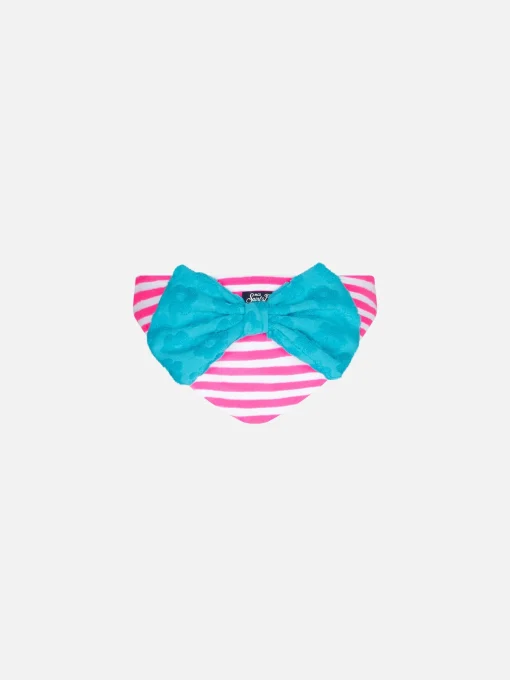 Slip da bagno da bambina a righe rosa e bianche