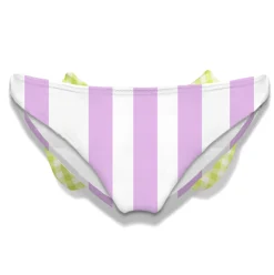 Slip da bagno da bambina con fiocco vichy