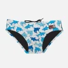 Slip da bagno da bambino con stampa squali azzurri