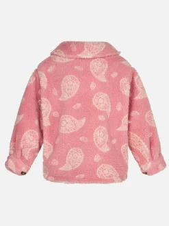 Sovracamicia da bambina in sherpa con stampa paisley