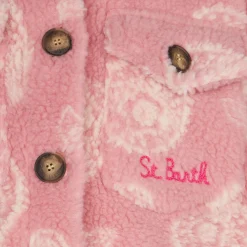 Sovracamicia da bambina in sherpa con stampa paisley