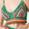 Top all'uncinetto multicolore