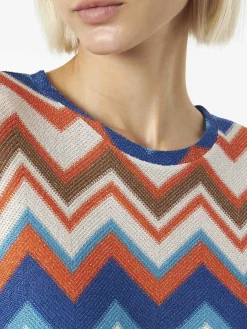 Top in maglia chevron arancione