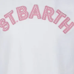 T-shirt da bambina con patch St. Barth